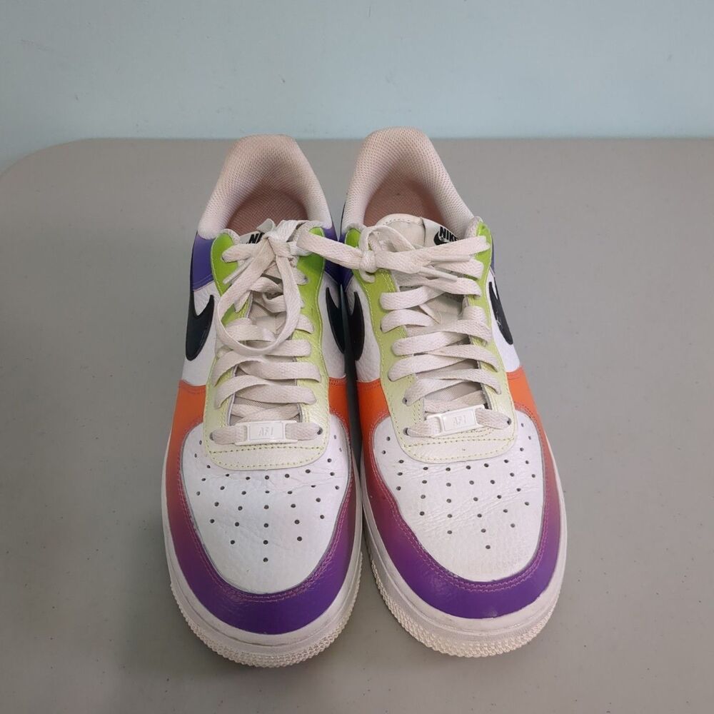 NIKE AIR FORCE 1 LOW 07 "MULTI COLOR GRADIENT" WHITE SZ 10 shoes sneakers Women'